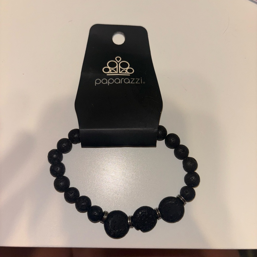 Paparazzi Lava Stone Black Beaded Bracelet